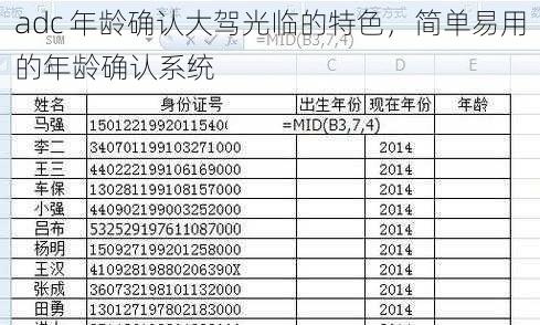 adc 年龄确认大驾光临的特色,简单易用的年龄确认系统