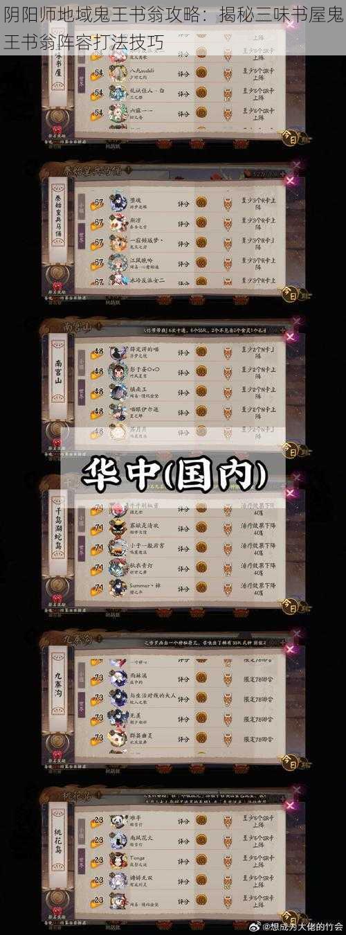 阴阳师地域鬼王书翁攻略:揭秘三味书屋鬼王书翁阵容打法技巧