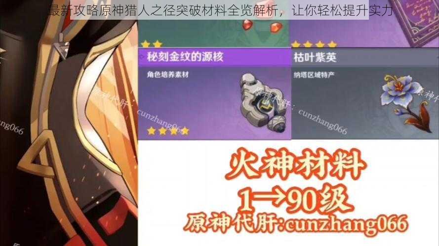 最新攻略原神猎人之径突破材料全览解析,让你轻松提升实力