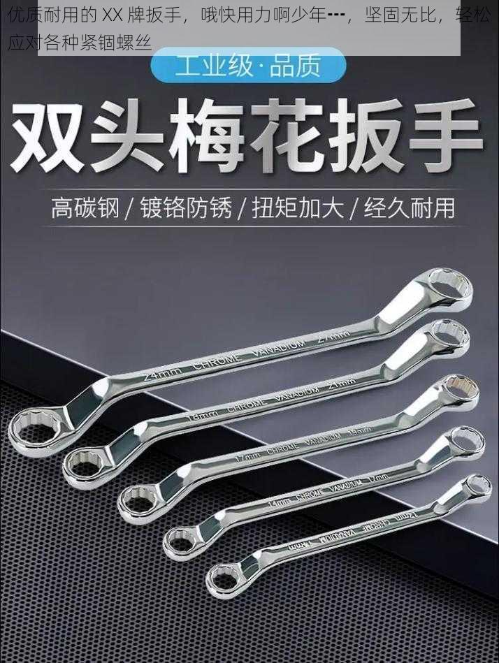 优质耐用的 XX 牌扳手,哦快用力啊少年┅,坚固无比,轻松应对各种紧锢螺丝