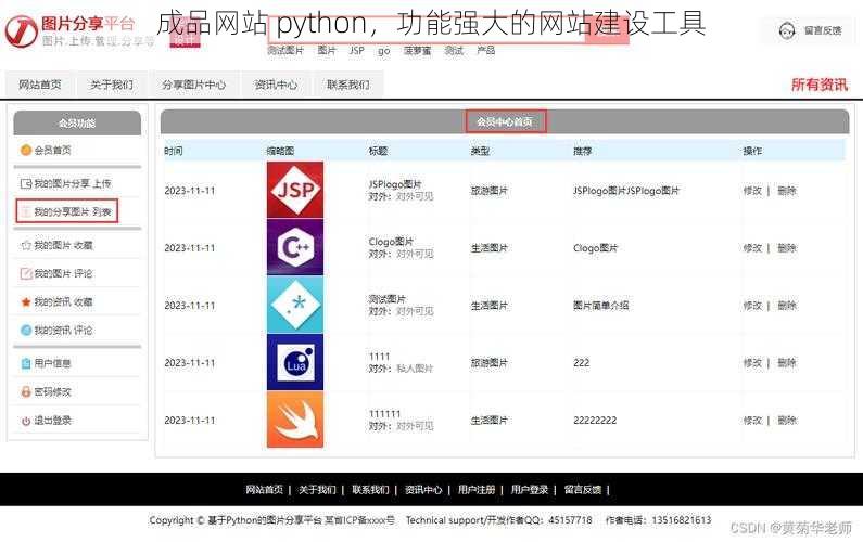 成品网站 python,功能强大的网站建设工具