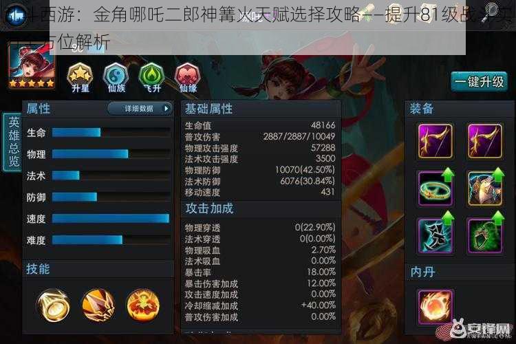 乱斗西游:金角哪吒二郎神篝火天赋选择攻略——提升81级战斗实力全方位解析
