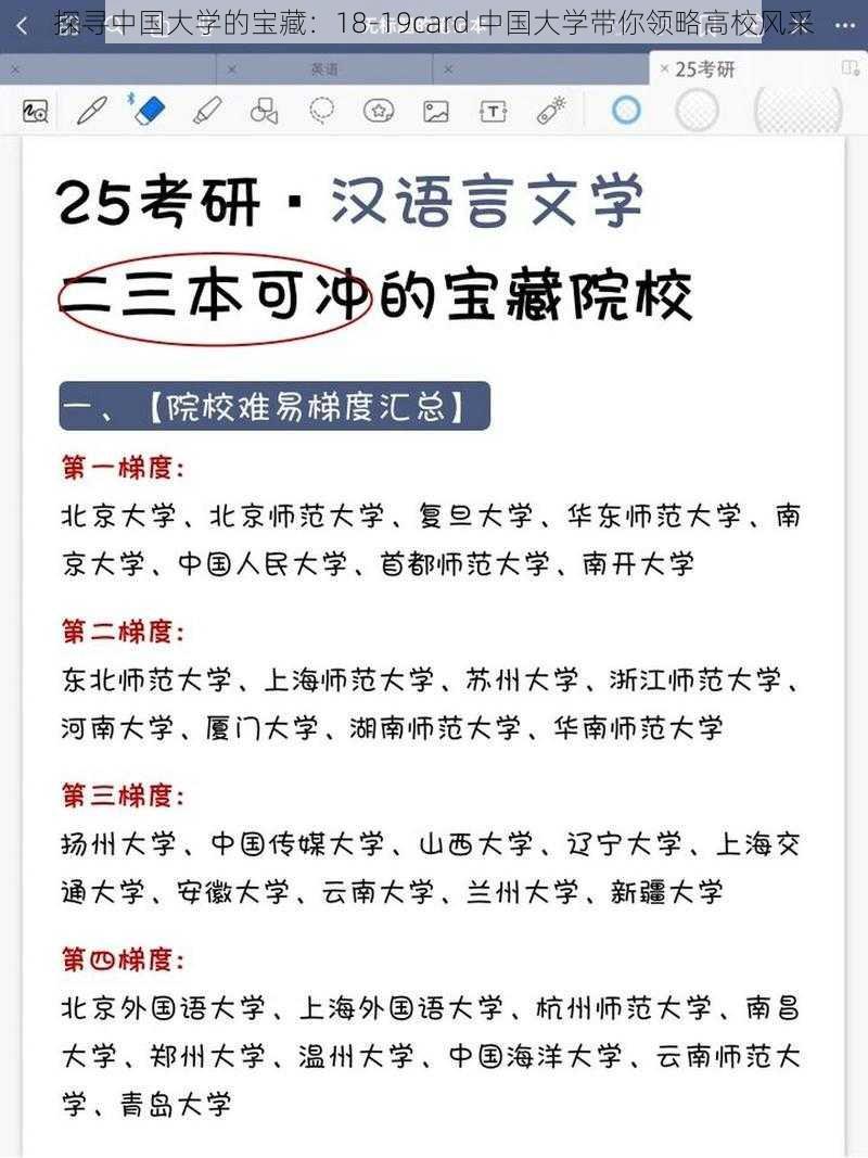 探寻中国大学的宝藏:18-19card 中国大学带你领略高校风采
