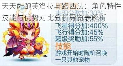 天天酷跑芙洛拉与路西法:角色特性技能与优势对比分析导览表解析