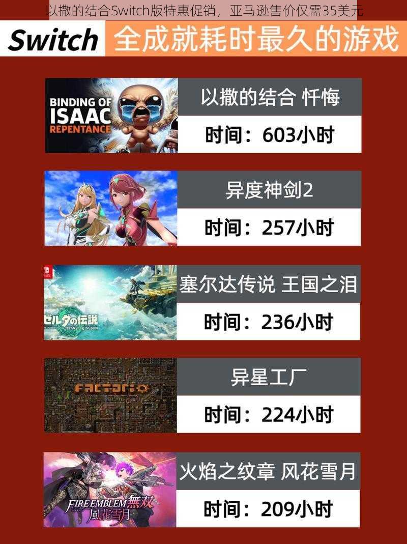 以撒的结合Switch版特惠促销,亚马逊售价仅需35美元
