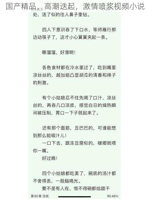 国产精品,高潮迭起,激情喷浆视频小说