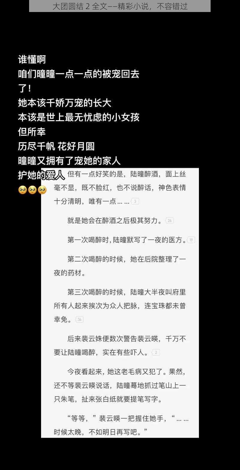 大团圆结 2 全文——精彩小说，不容错过