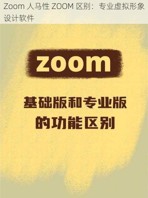 Zoom 人马性 ZOOM 区别:专业虚拟形象设计软件