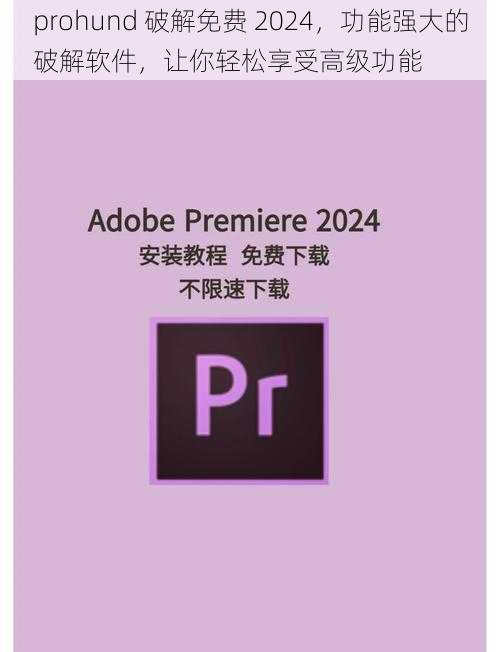 prohund 破解免费 2024,功能强大的破解软件,让你轻松享受高级功能