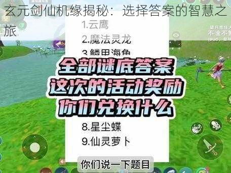 玄元剑仙机缘揭秘:选择答案的智慧之旅