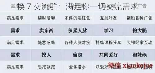 换 7 交流群:满足你一切交流需求