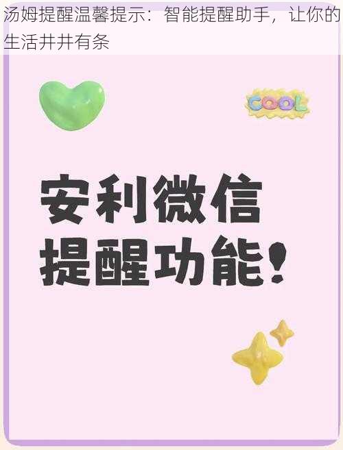 汤姆提醒温馨提示:智能提醒助手,让你的生活井井有条