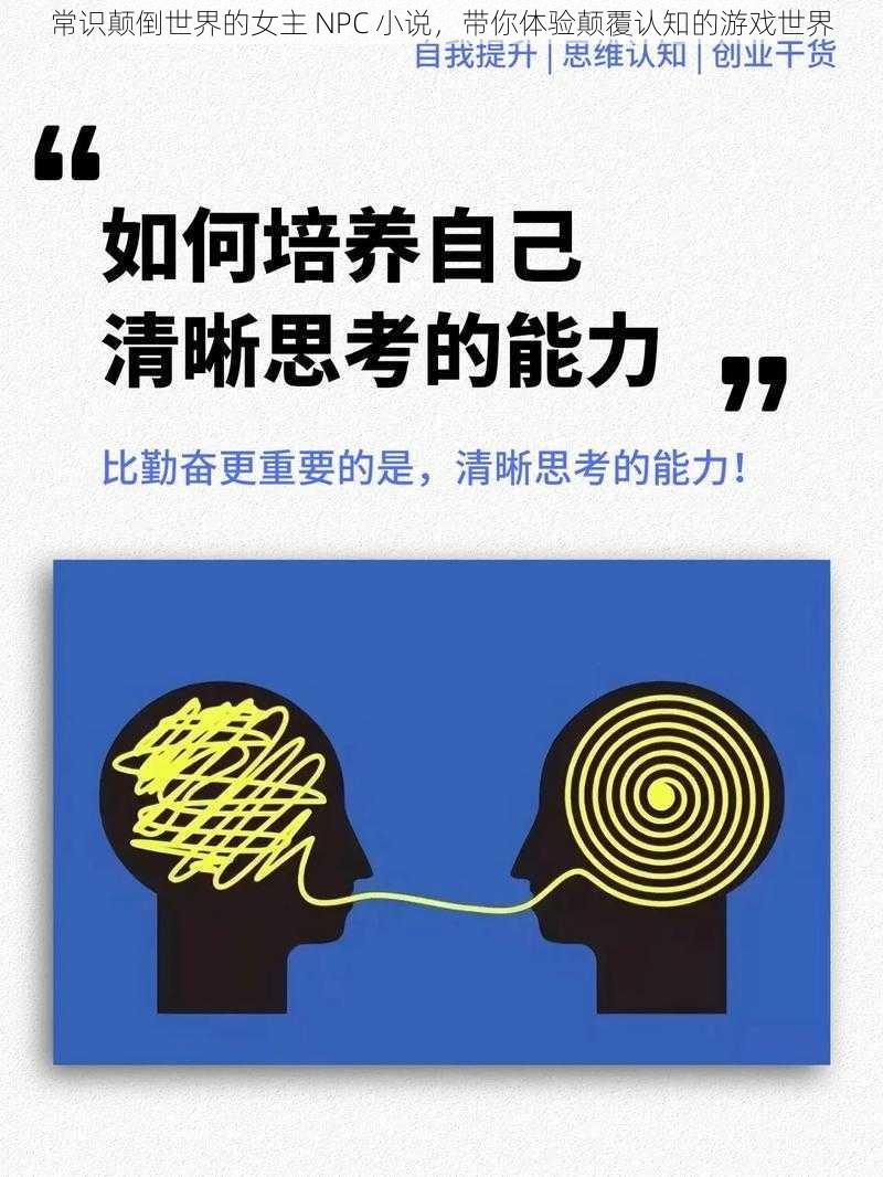 常识颠倒世界的女主 NPC 小说,带你体验颠覆认知的游戏世界