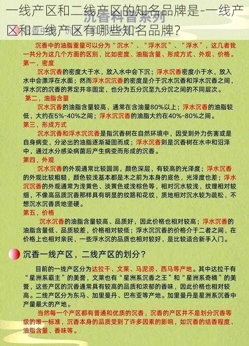 一线产区和二线产区的知名品牌是-一线产区和二线产区有哪些知名品牌?