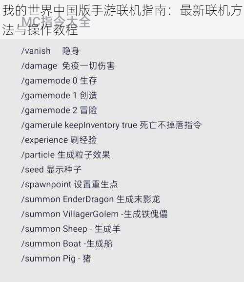 我的世界中国版手游联机指南:最新联机方法与操作教程