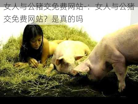 女人与公豬交免费网站-:女人与公猪交免费网站?是真的吗