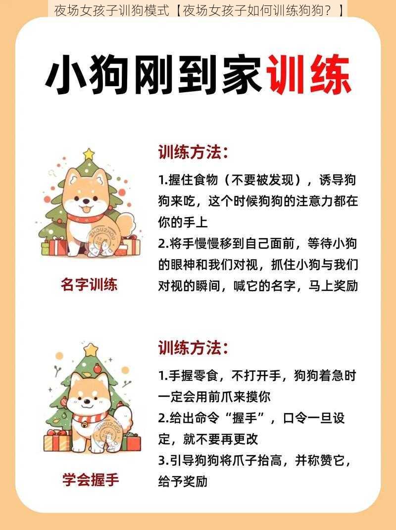 夜场女孩子训狗模式【夜场女孩子如何训练狗狗?】