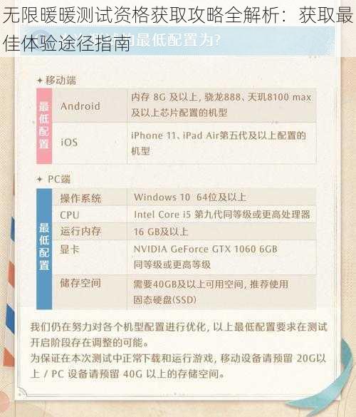 无限暖暖测试资格获取攻略全解析:获取最佳体验途径指南