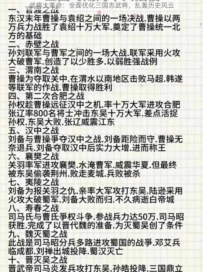 武将大革命:全面优化三国志武将,乱轰历史风云