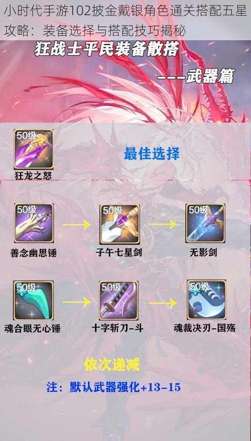 小时代手游102披金戴银角色通关搭配五星攻略:装备选择与搭配技巧揭秘