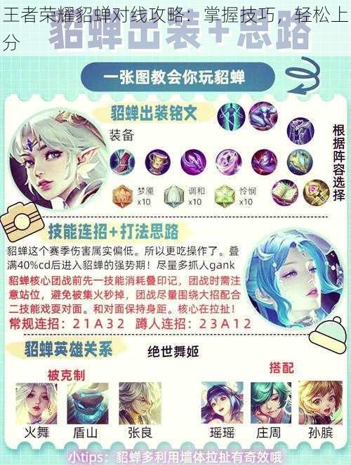 王者荣耀貂蝉对线攻略:掌握技巧,轻松上分