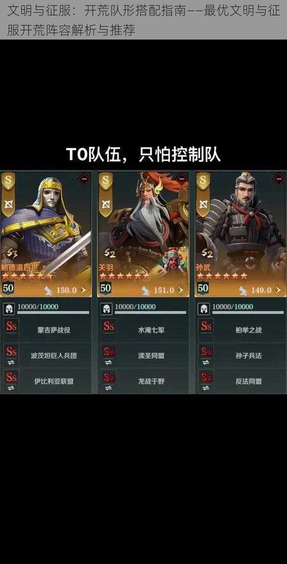 文明与征服：开荒队形搭配指南——最优文明与征服开荒阵容解析与推荐