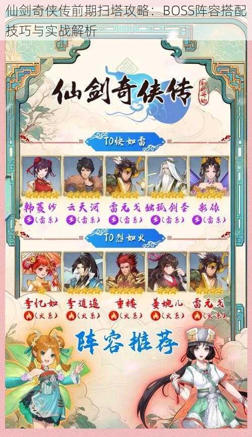 仙剑奇侠传前期扫塔攻略:BOSS阵容搭配技巧与实战解析