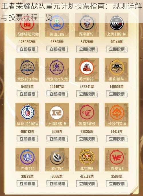 王者荣耀战队星元计划投票指南:规则详解与投票流程一览