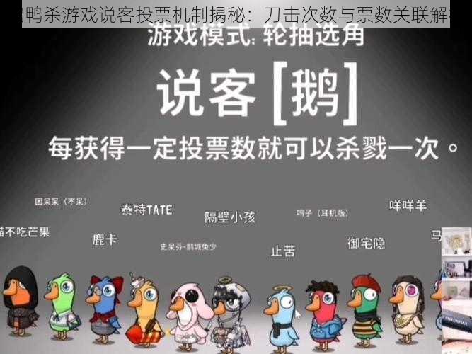 鹅鸭杀游戏说客投票机制揭秘:刀击次数与票数关联解析