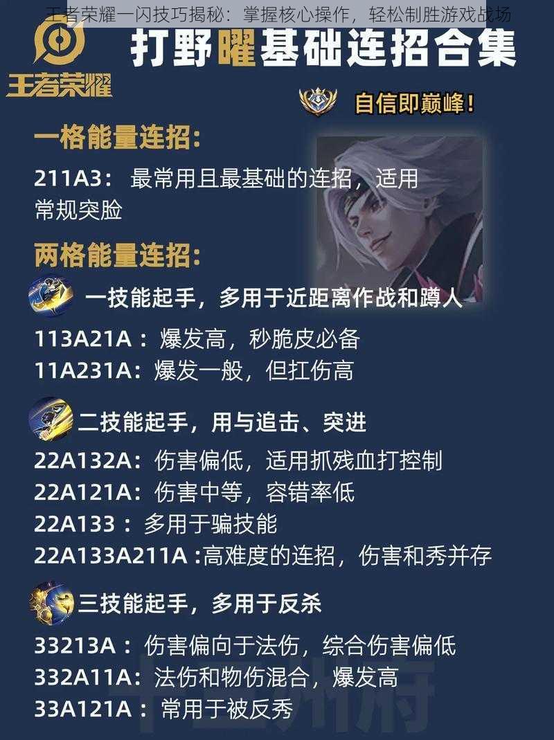 王者荣耀一闪技巧揭秘:掌握核心操作,轻松制胜游戏战场