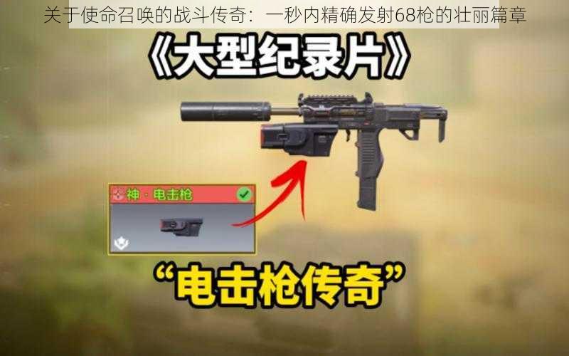 关于使命召唤的战斗传奇:一秒内精确发射68枪的壮丽篇章